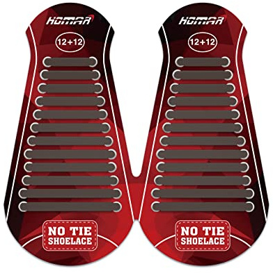 HOMAR Lacci Scarpe Elastici Senza Nodo Stringhe Elastiche Lacci in Silicone Scarpe Impermeabile con Multicolore per Bambini e Adulti Scarpe da Ginnastica Stivali e Scarpe Casual Lacci di Gomma