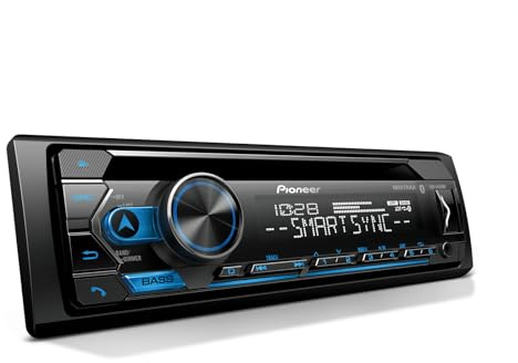 Pioneer DEH-S4220BT 1-Din CD Receiver – Bluetooth, USB/AUX, Color Change, FLAC, AM/FM Radio, Detachable Face, 50W x 4, Voice Control, Hi-Volt RCA Preouts
