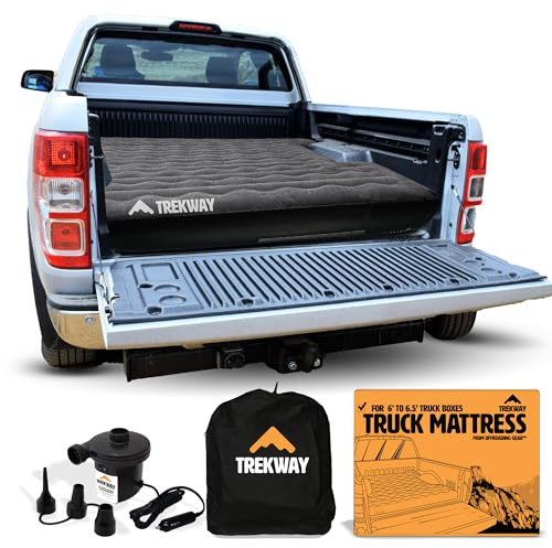 Offroading Gear Inflatable Truck Bed Air Mattress | 6ft to 6.5ft Truck Box | Trekway | Converts to Full Double Size Bed | Durable and Waterproof Compatible with F150, Ram, Supercrew, etc.