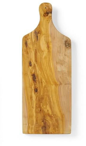 HENDI Servierbrett, aus Olivenholz, Schneidebrett, Holzbrett, Frühstücksbrett, Steakbrett, Küchenbrett, Tapasbrett, ca. 600x200x(H)18mm