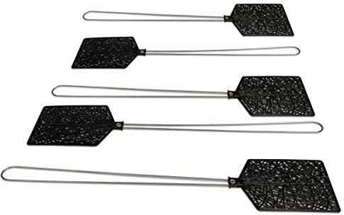 Hausfelder PRO! Lot de 5 tapettes à mouches en métal noir pour insectes comme mouches et moustiques (noir)