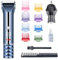 BarberBoss Tagliacapelli a batteria, Regolabarba da uomo, Ricaricabile tramite USB - 2 impostazioni di velocità, Display LED, Lama in ceramica-titanio autoaffilante, QR-2091
