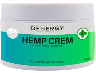 DEMERGY® Gel Crema de Cañamo masaje espalda rodillas 300 ml Ingredientes Naturales Preparación Deportistas Alta Rápida Absorción Arnica Mentol Romero Uso Tópico