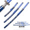 3Pcs Samurai Schwert Set mit Display Stand,Dragon Tsuba Kohlenstoffstahl scharfes Schwert