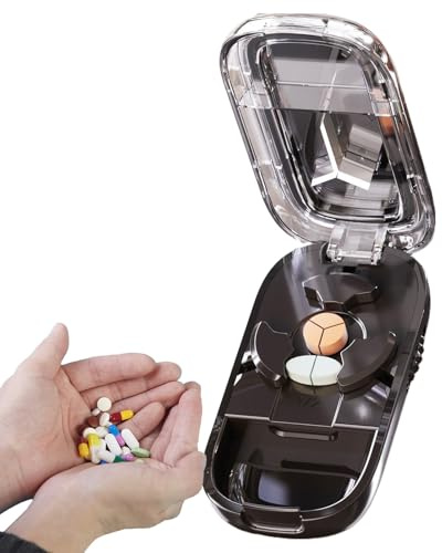 Genérico Cortador Triturador De Pastillas | Cortador De Pastillas Portátil - Estuche Dispensador De Medicamentos para Viaje Uso Diario Niños Personas Mayores Y Mascotas