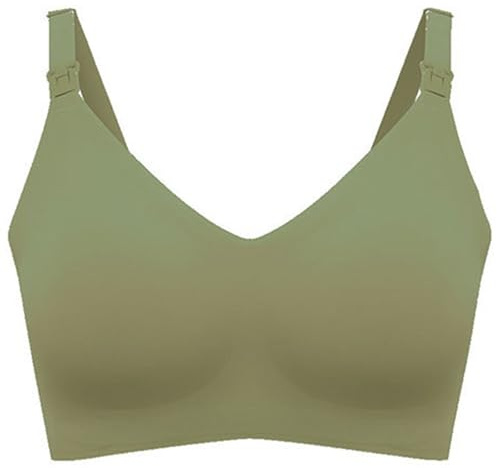 Hangsu Elegante brasier de lactancia sin varillas con tela transpirable cómoda para maternidad, moda y necesidades de lactancia, brasier transpirable, hierba verde, XXL