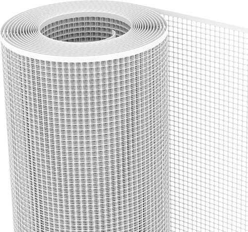 TENAX Filet en Plastique Quadra 10 Blanc 1,00x30 m, Filet de Protection Multi-Usages pour Balcons, Terrasses, Portails et Clôtures