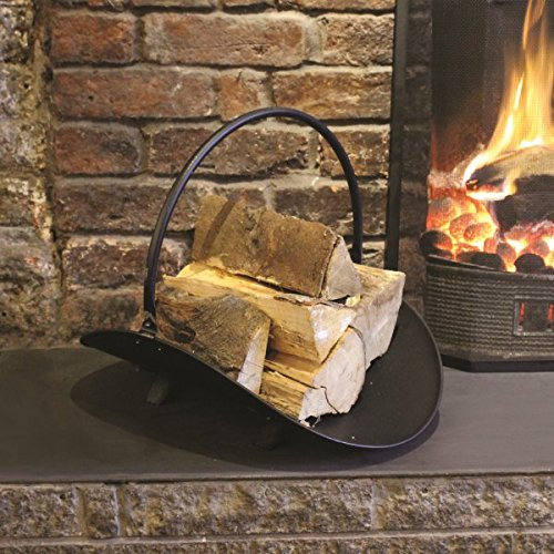 Garden Mile Soportes de troncos para chimenea, resistente, tradicional, fácil de transportar, almacenamiento de metal para troncos, carbón y leña, cestas grandes para leña, accesorios de chimenea de