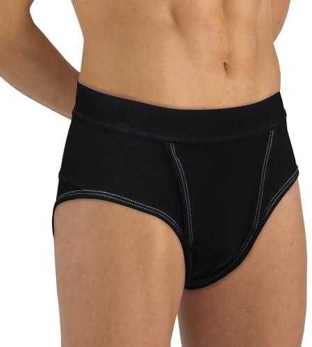 PAVIS Erniaslip Slip Uomo per Contenzione di Ernie Inguinali (Nero, L)