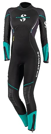 SCUBAPRO Women's Sport Steamer Wetsuit with 5mm Thickness, Medium, Black/Caribbean
