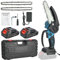 NUZEKY Mini Chainsaw Cordless 6-inch: Handheld Electric Chainsaw with 2×2.0AH Batteries - Portable Battery Small Chainsaw for Garden Courtyard Cutting - Mini Chainsaws with Security Lock (T71439_UK)