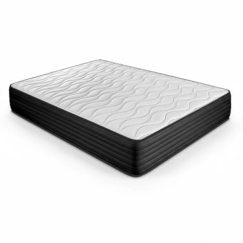 DUÉRMETE ONLINE - Colchón Viscoelástico Pocket Visco Reversible (Cara Invierno-Verano) Firmeza-Dureza Media-Alta, Grosor 25cm, Antiácaros, Antibacerias e Hipoalergénico, 90x190