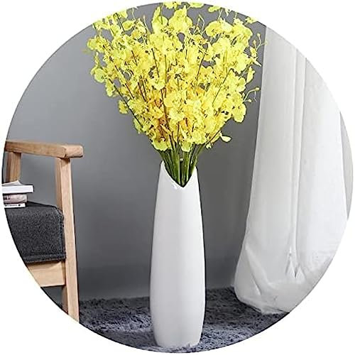 Golvvaser Dekorativa Tall 20 I Vit, Hög Keramik Golvvaser För Heminredning Vardagsrum Golv Veranda, Golvvaser För Inredning Modern, Hög Golvvas För Pampas Gräs Grenar Blommor,40 Cm,YUYANAIAI