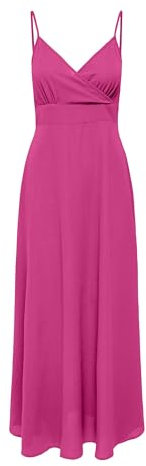 ONLY Onlnova Life VIS ADA Robe longue solide pour femme, Rose foncé, M