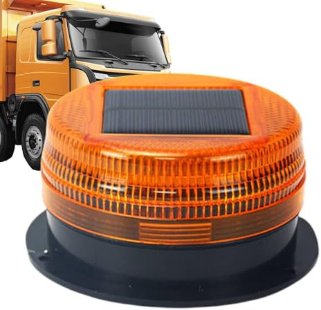 Gyrophare D'avertissement LED Ambre Gyrophare Énergie Solaire Sans Fil Rechargeable Lampe Stroboscopique LED Pour Machines Agricoles Véhicule Feux D'avertissement Lumière Stroboscopique D'urgence