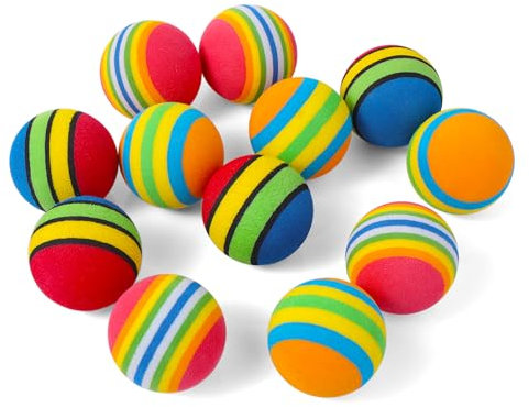 DOPENSPI 12 Stück Filzbälle Katzen, 3.5 cm Bunte Katzenspielzeug Ball Reine Wolle Natürlich Interaktives Katzenspielzeug Training für Indoor Katzen Kätzchen üben Spielen