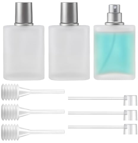 Marjoramy 3 Pezzi Boccette Profumi Vuoti, Flacone Spray Vuoto 30ml, Boccetta Profumo Ricaricabile, Flaconi Spray Vuoti per Profumi, Portaprofumo Ricaricabile Vuoti con Contagocce, Ugello Esteso