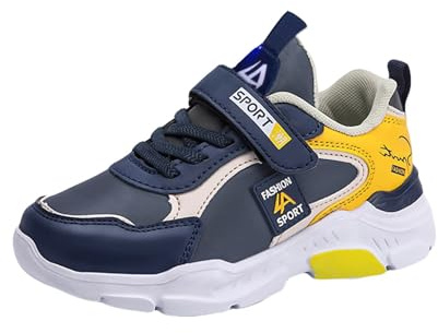 Chaussure Enfant Garcon Fille Baskets Tendance Enfant Sneaker Sport Léger Mode Respire Respirant Antidérapantes Souple Flexible Stable Pour le Fitness et les Loisirs (Yellow, 28.5 Little Child)