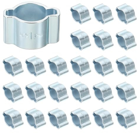 PATIKIL 36 Pcs Abrazaderas De Manguera De Doble Oreja, Anillos De Crimpado O Clip De Acero Zincado 5-7mm, Abrazaderas Para Tuberías Para Conexiones De Mangueras De Combustible Gasolina