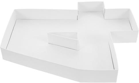 Beaupretty Caja de Cartón Rellenable Forma Número 4 para Charcutería y Aperitivos, Contenedor para Tabla de Embutidos, Papel Maché Resistente, Adecuado para Fiestas y Cumpleaños