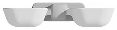 Toyvian Distributeur de Nourriture Mural Bol Suspendu Double pour Chat en Plastique Blanc Facile à Démonter et Laver, pour Animaux Domestiques