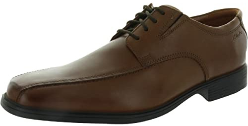 Clarks Tilden Walk, Scarpe Stringate Uomo, Dark Tan Leather, 49 EU