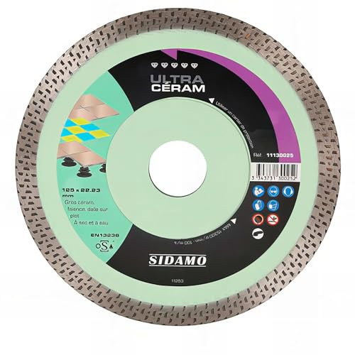 Disque diamant ULTRA CÉRAM D. 115 x 22,23 x H 10 mm Grès céram/faïence - 11130024 - Sidamo