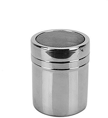 Shaker per polvere in acciaio inossidabile, shaker per cioccolato in acciaio inossidabile, shaker a rete per polvere lattine spray per farina di cacao zucchero in polvere caffè S