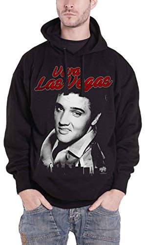 Elvis Presley Herren RD-37-ELV003-H17-14 Kapuzenpulli, Nero, M