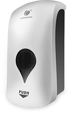 1000ML Manual Foaming Soap Dispenser Wall Mounted Hand Soap Dispenser Bathroom Kitchen with Foam Pump (White)