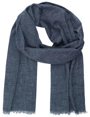 LINDENMANN Schal Herren grau Herren-Schal dünn 100% Baumwolle