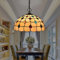 Vintage Tiffany Küche Pendelleuchte Dekoratives Licht Barock Glas Wohnzimmerlampe Deckenleuchte Höhenverstellbar E27 Esszimmer Lampen Retro Hängeleuchte Wohnzimmer Hängelampe Schlafzimmer Loft Cafe