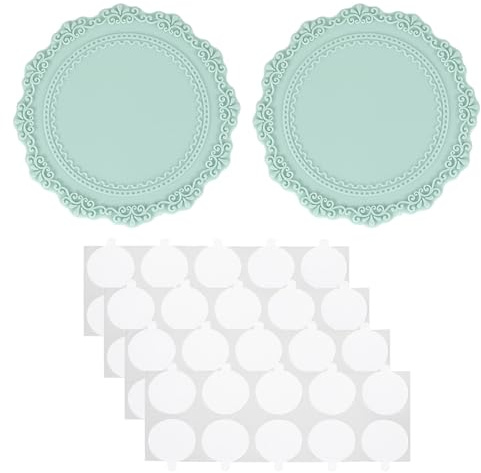 PATIKIL Pad in Silicone per Sigillo Cera, 2Pz Tamponi per Sigillo Cera con 40 Punti Adesivi Bifacciali, Piastra Supporto per Timbro, Ceralacca Fai da Te, Artigianato, Verde