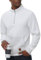 Tyhengta Herren Pullover Langarm Sweatshirt Half Zip Pullover Warm Strickpullover Waffel Stehkragenpullover mit Tasche Weiß, L
