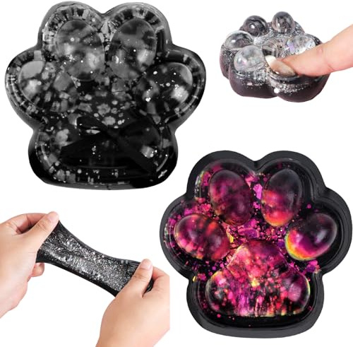 2 piezas de juguete de prensado en forma de pata de gato, juguete de pata de gato, juguete de pellizco en forma de pata de gato para niños, juguetes de prensa lenta, juguete anti estrés para adultos y