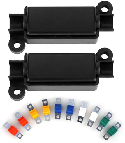 XCRPRT 2Pcs Midi Fuse Holders & 10Pcs 30/40/60/80/100Amp 32V Automobile Bolt-on for Marine Power System Construction Vehicles Agricultural Machinery DC Motor Car Audio