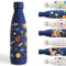 Borraccia Termica, 500ml Borraccia Bambini, Borraccia Termica Personalizzata, Borraccia Metallo Senza Perdite, Borraccia Bambini Acciaio, per Scuola, Uffici, Campeggio, Ciclismo, Razzo- Blu scuro
