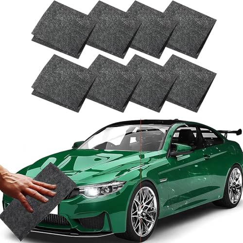 8 PCs Chiffons Nano Anti-Rayures pour Voiture, Compatible Toutes Couleurs de Carrosserie, Efface Rayures Rapide, Réparation Éraflures Légeres sans Polissage et Restaure Brillant(10*20cm)