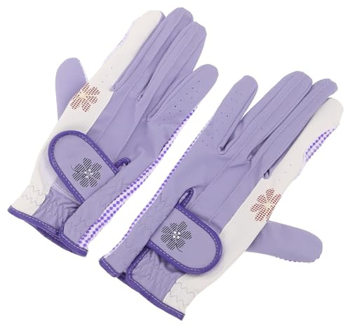 Mikinona Guanti da Golf per Donna Traspiranti Set da 1 Paio Taglia 20 Protezione Mano Destra Presa Antiscivolo Resistenti Usura per Attività Sportive Golf All’aperto