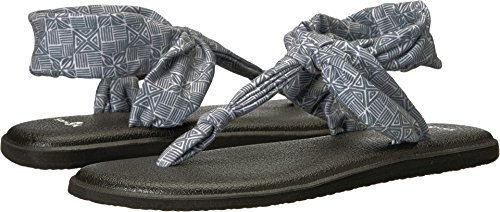Sanuk Damen Yoga Sling Ella Prints Sandale, Graue Tiki Fliese, 40.5 EU