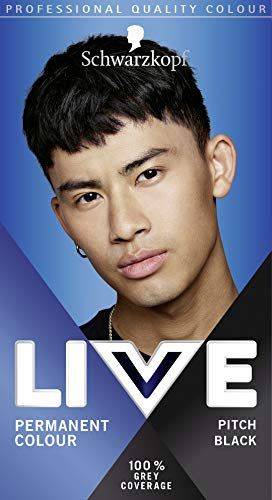 Schwarzkopf Live Men Permanent Hair Colour, Fade Resistant Hair Dye for Him, 099 Pitch Black Shade