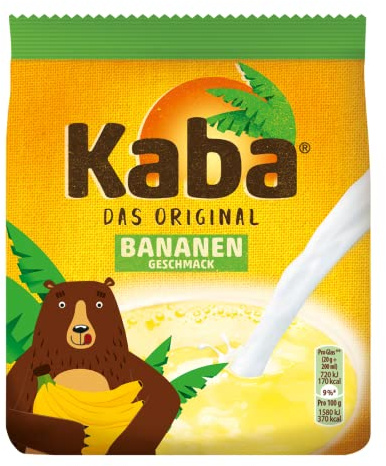 Kaba Bananen Pulver 400 g Beutel, das Original Kaba Bananenpulver zum Teilen mit der Familie, Pulver mit Bananen Geschmack