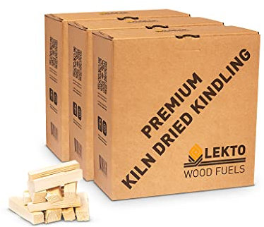Lekto Woodfuels Kiln Dried Kindling - 3 X 4.5Kg Mega Boxes | 13.5Kg, Premium Fire Starters For Open Fires, Wood Burners, Fire Pits & Pizza Ovens | Eco Friendly Packaging|