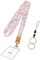 1 Stück Lang Schlüsselband, mit 3 Zubehör, Halsband-Schlüsselanhänger, Schlüsselband Lanyard für Schlüssel, für Autoschlüssel, ID Badges, Brieftaschen und Ausweishalter Kartenhalter(Blumen)
