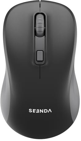 seenda Kabellose Maus, Bluetooth & 2,4 G USB Dual-Modus für Laptops und Computer, kompatibel mit Mac und Windows, Schwarz
