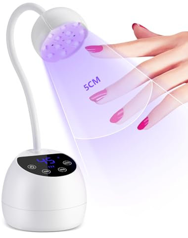Saviland Schwanenhalslampe U V Für Nägel: Smart Sensor U V Nagellampe 10S Schnelltrocknung U V Licht Für Gelnägel 36W Wiederaufladbare LED Nagellampe 3 Timer Einstellung 360° Einstellbare Nail