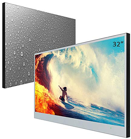 Soulaca 32 tums smart spegel badrum-TV Android 9.0, vattentät med Netflix, YouTube, Wi-Fi & Bluetooth, digital/analog mottagare, WLM32BLS90, 2024 modell