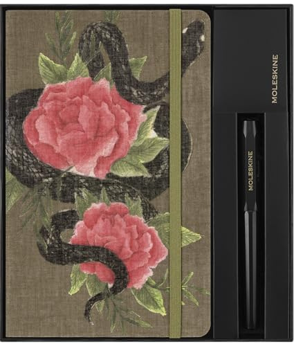 Moleskine Year Of The Snake Collector's Box, Ruled Large Notebook And Black Kaweco Ballpen, Stickers And Lucky Envelopes In Reusable Box