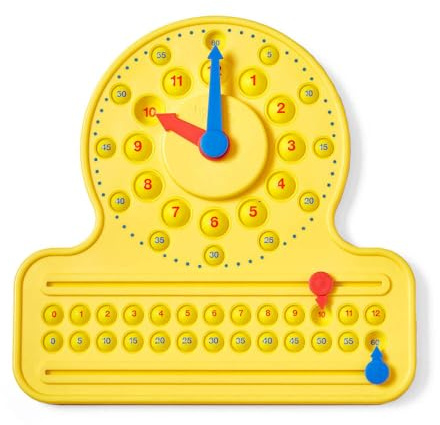 hand2mind NumberLine Clock Sensory Bubble Popper, Push Pop Fidget Toys, Learn to Tell Time, Teaching Clock for Kids, Fidgets for Classroom, Math Toys, Kindergarten Learning Activities