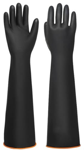 TPZORJX 1PCS Guanti in lattice di gomma naturale Guanti in gomma industriale anti chimica acida e alcalina 55cm